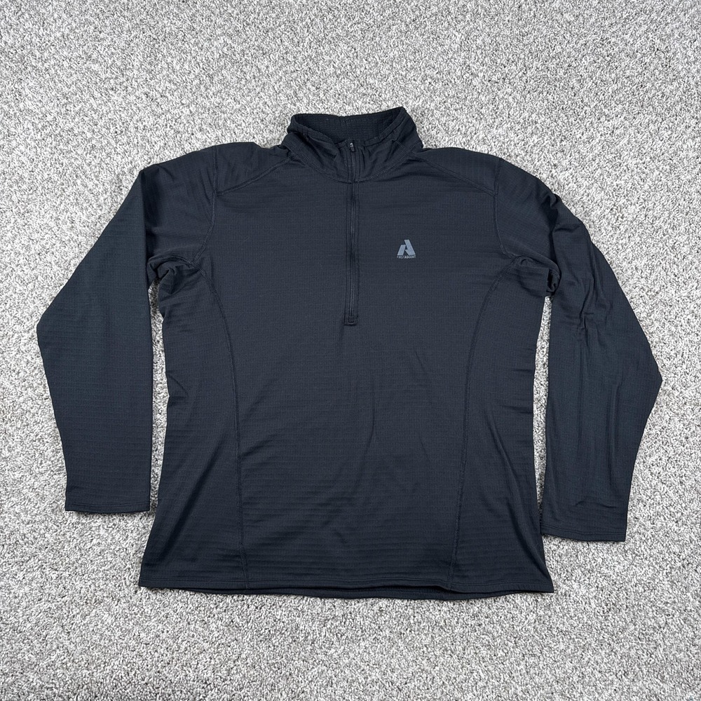 Eddie Bauer First Ascent Shirt Mens XL Black 1/4‎ Zip Pullover Base Layer